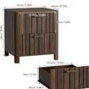 Smart FENDEE Mid Century Modern Nightstand with 2 Drawers, Fluted Design Bedside Table with Storage, Walnut Finish Night Stand for Bedroom, Study Room