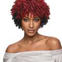 QUEENTAS 6 Packs Short Crochet Hair for Black Women 20inch 6MM Small Curly Tapered Cut Yanky Twist Prelooped Synthetic Crochet Hair Extensions Braids Ringlet Wand Jerry Curl(Burgundy/#99J/#BUG)
