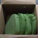 idee-home Outdoor Chair Cushions Set of 4, 17" x 17" x 3" Thick D-Shaped Patio Furniture Outdoor Seat Cushions Waterproof with Ties, Dining Pads (Green)