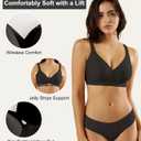 Padded Wireless Bras for Women - Wireless Bra Bralettes for Women with Support Padded Bralette (Black, S)