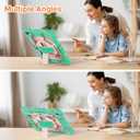 Case for iPad 9th/8th/7th Generation Case 10.2" InchShockproof Hard Cas Cover Compatible with iPad 9th/8th/7th Gen,360 Rotating Stand, Hand Strap, Shoulder Strap, Pencil Holder(Green+Pink)