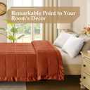downluxe Queen Size Blanket with Satin Trim, Lightweight Down Alternative Blankets Queen Size for All Season, Machine Washable (Burnt Orange, 90x90 Inch)