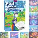 2 x MyPixie Foil Art & Fun - No Mess Princess Foil Crafts for Kids,Arts & Crafts Kits, DIY Creative Activity, Christmas Birthday Gifts for Girls 4 5 6 7 8 9 10 Year Old (Unicorn)