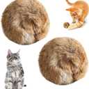 Rabbit Fur Ball Cat Toy, Soft Fluffy Cat Toy Ball, Soft Plush Cat Toy Balls for Bunny Kicks & Chase Games, for Indoor Fun to Chase
