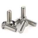 2 x M6-1.0 x 16mm Button Head Socket Cap Screws, Allen Socket Drive, Stainless Steel 18-8, Bright Finish, Quantity 25