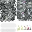 200 Sets Button Maker Supplies, 32mm / 1.26 inch Button Supplies Buttons Parts, (Approx. 1.25 inch) Metal Blank Badge Parts with Blank Paper for Buttons Maker Machine Pin Maker Press