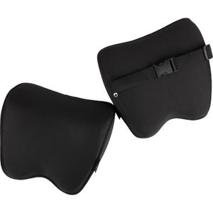 Stalwart Paquete de 2 almohadas para reposacabezas de automvil, juego de almohada transpirable de espuma viscoelstica para el cuello del automvil con correas ajustables, almohadas de automvil para