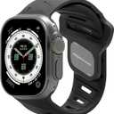 Aulumu A02 Compatible with Apple Watch Ultra/Ultra 2 Band - 49mm for Men, Sport Bands for iWatch 46mm(Series 10),45mm(9/8/7),44mm(SE2/SE/6/5/4),42mm(3/2/1) (Black)