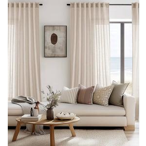 ANRODUO Beige Flax Linen Curtains 84 Inch Length 2 Panels for Bedroom Living Room Semi Sheer Privacy Burlap Textured Linen Drapes Country Rustic Farmhouse Curtain Tan Cream Colored 84 inches Long, Beige  ANRODUO Beige Flax Linen Curtains 84 Inch Length 2 Panels for Bedroom Living Room Semi Sheer Privacy Burlap Textured Linen Drapes Country Rustic Farmhouse Curtain Tan Cream Colored 84 inches Long, Beige