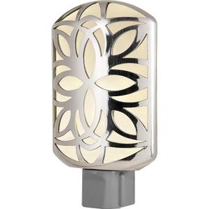 GE, Brushed Nickel, Decorative LED Night Light, Plug-in, Dusk to Dawn, Soft White, UL-Listed, Ideal for Living Room, Bedroom, Nursery, Kitchen, Bathroom, 11314