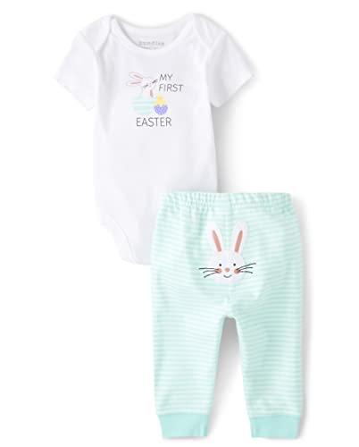 The Children's Place,Short Sleeve Playwear Set,Baby-Boys,Crystal Mint,9-12 Months
