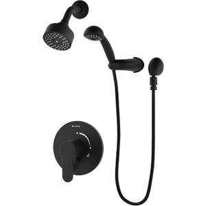 Symmons Identity Shower and Hand Shower Trim Kit with Single Handle in Matte Black - 2.0 GPM (Valve Not Included) (Large)