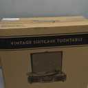 Turntable Vinyl Record Player 3-Speed Suitcase Portable Belt-Driven Record Player with Built-in Speakers RCA Line Out AUX in Headphone Jack Vintage White