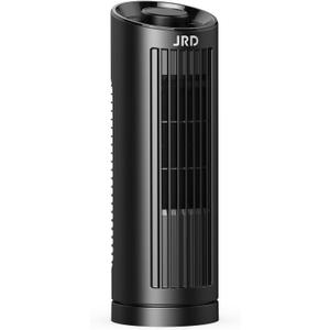 JRD 13" Tower Fan for Bedroom, 23ft/s Bladeless Desk Fan with 3 Speeds, 80 Degree Oscillating, Quiet Operation, Compact & Portable Table Fan for Bedroom Home Office Desktop