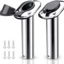 2PCS STAINLESS STEEL FISHING ROD HOLDER 9" Flush Mount with UV PVC Liner( 30 Degree
