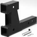 Dual Trailer Hitch Extension 2 Inch - Towing & Bike Rack Extender with Adjustable Length 7.3" - 9.3", Hitch Pin & Clip, 5000 lbs Load, Matte Black