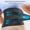 FREETOO Back Braces For Lower Back Pain Relief With 6 Stays, Breathable Back Support Belt For Men/Women For Work, Anti-Skid Lumbar Support Belt With 16-Hole Mesh For Sciatica (L)