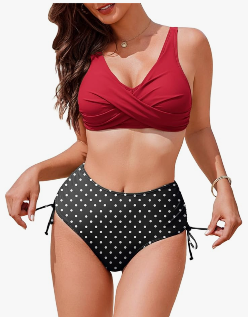 ELESOL Women's High Waisted Bikini Set Women Swimsuit Summer Beach Matching Outfits