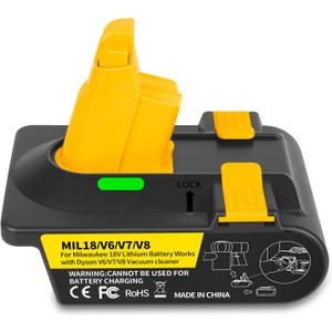 Battery Adapter - Compatible with Dyson V6, V7, V8. Convert M18 Battery for Dyson Vacuum Cleaners (V6, V7, V8 Series) (for Milwaukee)