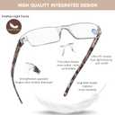 AQWANO 5 Pack Rimless Reading Glasses Women Men Blue Light Block, Lightweight Clear Frames Computer Readers Anti Glare, 2.50