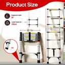 Telescoping Ladder 6.5 FT, Aluminum Extension Ladder with Triangular Stabilizers, 330 lbs Capacity, Portable Collapsible Ladder for RV, Home; Silver