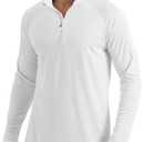 MAGCOMSEN Men's Long Sleeve Sun Shirts UPF 50+ Tees 1/4 Zip Up Fishing Running Rash Guard T-Shirts Outdoor Shirt (Medium)