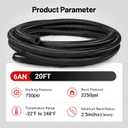 EVIL ENERGY 6AN Fuel Line Kit, 6AN Nylon Braided Fuel Line Hose Fitting Kit CPE 20FT Black