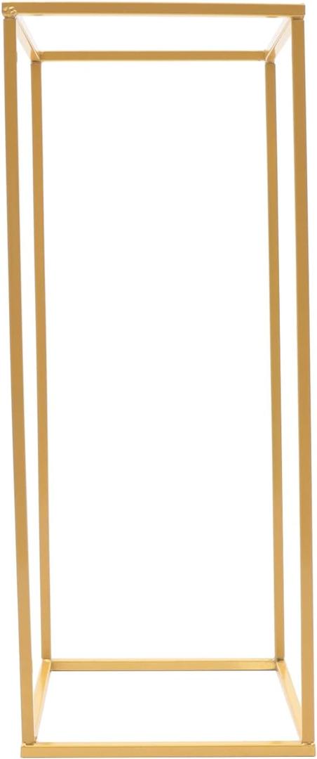 Gold Square Metal Wedding Arch Prop Frame Garden Arbor Flowers Balloon Backdrop Stand Wreath Flower Plant Stand for Wedding Birthday Event Backdrop Decor Indoor Outdoor Use (4PCS)