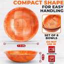 Wooden Salad Bowl Set of 6 7.9"x2" Wooden Bowls for Food, Fruit & Snack Serving, Lightweight Design with Smooth Finish, Easy to Clean & Stack Wood Bowl for Salad, Side Dishes & Home Dining Setup