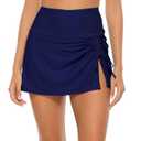 ALove Women Swim Shorts Tummy Control Swimskirt Bottom Swim Board Shorts Swimdress L Navy