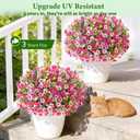 2 x BLEUM CADE 12 Bundles Artificial Flowers for Outdoors, UV Resistant Fake Outdoor Flowers, Realistic Faux Outdoor Flowers for Decoration, Outside Fake Plants for Porch Garden Decor
