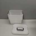 Citylife 4 Packs 6 QT Storage Bins with Lids Clear Plastic Bins with Grey Handle Stackable Storage Containers for Organizing