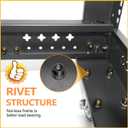 RIVECO 15U Server Rack Adjustable Depth Network 4 Post Cabinet Open Frame with Leveling Feet & Wheels Fully Rivets 1400 LBS