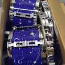 Upgraded Kids Drum Set for Toddlers Plastic Musical Jazz Drum Instruments Kit Birthday Musical Learning Toys for 4 5 6 Boys Girls, Starlight Blue, Junior
