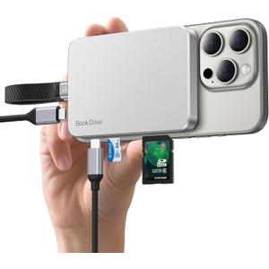 ORICO BookDrive 512GB Magnetic External SSD with SD/TF Card Reader, PD 100W Charging, Type-C Audio Interface for Laptop & USB-C Smartphone - Magsafe Portable SSD, 1000MB/s for USB 3.2 Gen2-P10PRO