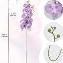 IPOPU Lilac Flowers Artificial Orchids 5PCS Fake Purple Flowers Silk Orchids Faux Orchid Stems Phalaenopsis Branches for Tall Vase for Bridal Shower Home Party Wedding Decoration (Lilac)