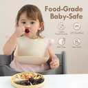 Moonkie Suction Plates for Baby | 100% Silicone BPA-Free Baby Plates with Lids and Food Cover | Divided Design | Microwave and Dishwasher Safe | Toddler Plates 2 Pack