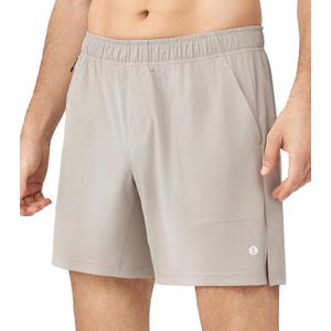 Separatec Men's Athletic Running Shorts Lightweight Breathable 7" with Zipper Pockets (Gray, L)