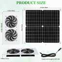 Rossesay 2 Sets Solar Panel Fan Kit 25W 12V Solar Fans for Outside Greenhouse USB Portable Waterproof Dual Fan with Metal Shell for Inside Chicken Coop, Shed, Pet House