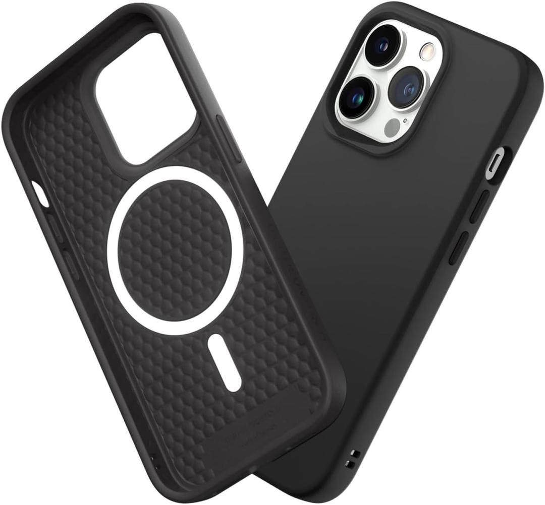 RhinoShield SolidSuit Case Compatible with Magsafe for [iPhone 13 Pro] | Shock Absorbent Slim Design Protective Cover with Premium Matte Finish 3.5M / 11ft Drop Protection - Classic Black