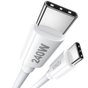 USB C Cable for iPad 10th (240W 5A), (3.3ft 2Pack) USB C Charger Cable USBC to USBC Cable Type C Fast Charging for iPad Pro 12.9inch, iPad Pro 11inch, iPad Air 5th/4th, iPad Mini 6th (White)