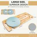 Slide Transfer Board with Track Pulley & 360 Turntable, Heavy-Duty Sliding Board, 500 lb Capacity, Wooden Transfer Aid for Seniors & Disabled, Bed, Wheelchair, Car & Toilet, 31.5 x 11 x 1 in