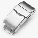 MiLTAT 18mm Baton Clasp Tri-Fold Brushed Stainless Steel Watch Band Buckle