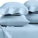Bare Home Microfiber Bulk Pillow Cases - Standard/Queen Size Set of 4 - Cooling Pillowcases - Double Brushed - Light Blue Pillowcases 4 Pack - Easy Care (Standard - 4 Pack, Light Blue)