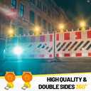 2 Pcs Solar Flashing Traffic Lights Solar Warning Lights Industrial Warning Traffic Safety Barricade Signal Flashing 2 Sided Visibility LED (Amber)