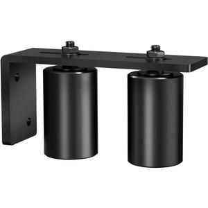 Sdstone Slide Gate Guide Roller 3" Black with L Rear Post Bracket,Universal Adjustable Sliding Gate Rollers,Heavy Duty Sliding gate kit for Sliding Gates and Rolling Doors