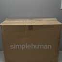 Simplehuman 40 Liter / 10.6 Gallon Slim Kitchen Step Trash Can With Secure Slide Lock, Black Plastic