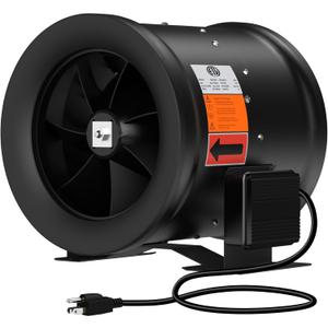 12 Inch Inline Duct Fan,1900 CFM Inline Fan Duct Fan Constant Speed - Ventilation Exhaust Fan for Heating Cooling Booster, Grow Tents, Hydroponics, NSK/SKF Bearings, ETL Listed