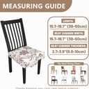 Stretch Dining Chair Seat Covers Set of 6,Dining Chair Slipcovers, Floral Printed Chair Covers,Soft Fabric Washable Upholstered Chair Seat Protector, No Rear Covers for Home Kitchen Dining Room