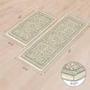 KIMODE Anti Fatigue Kitchen Mats for Floor, Boho Floral Kitchen Rugs Sets of 2, Cushioned Kitchen Floor Mats Non Slip, Comfort Spring Rugs for Kitchen Floor Sink Laundry Desk Beige 17.3"x29"+17.3"x47"